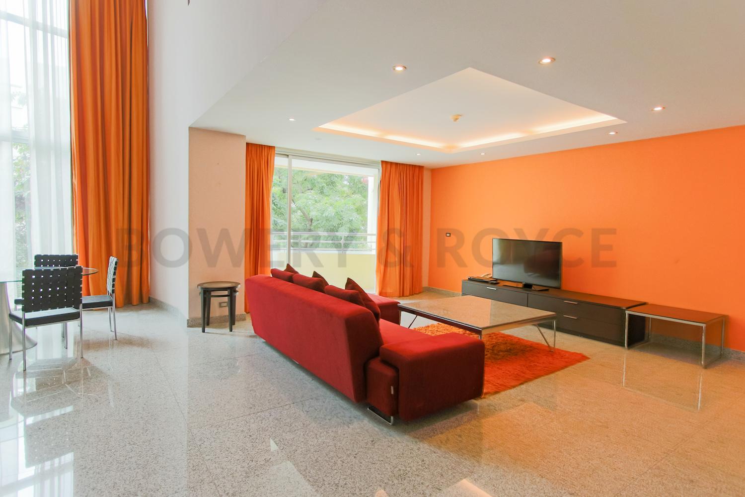 Large Two Bedroom Duplex For Rent in Phra Khanong-4-living-room