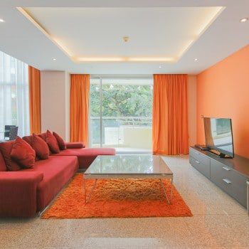 Large Two Bedroom Duplex For Rent in Phra Khanong-living-room-1