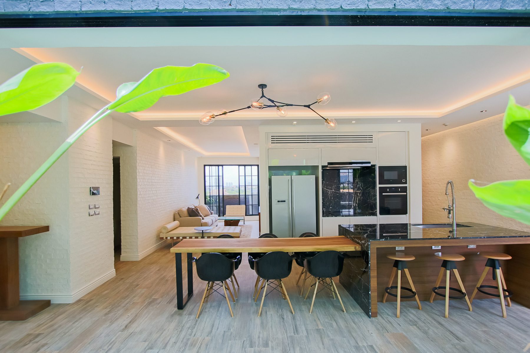 Tranquil & Lofty Two Bedroom Condo with Private Garden for Rent in Ekkamai