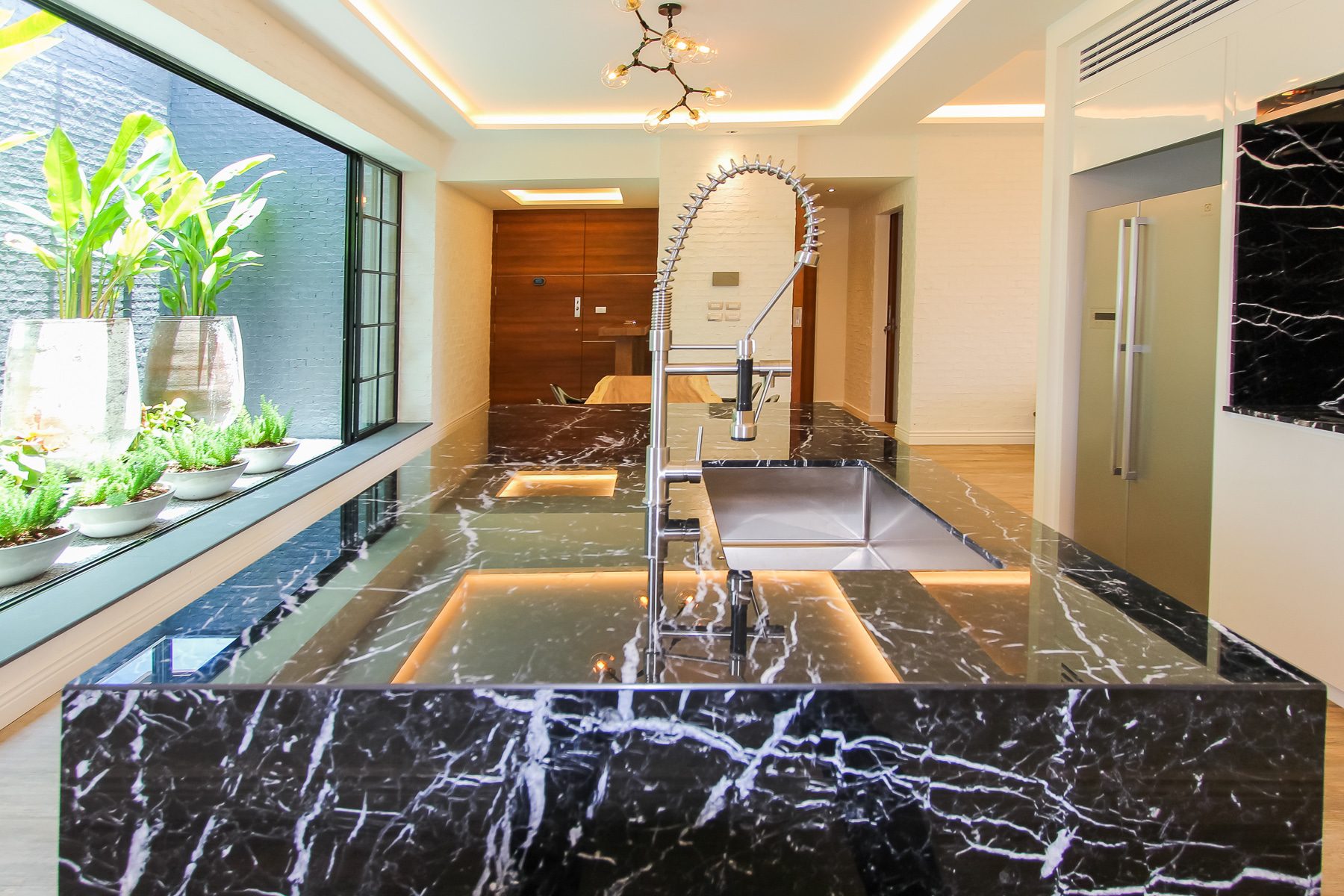 Tranquil & Lofty Two Bedroom Condo with Private Garden for Rent in Ekkamai