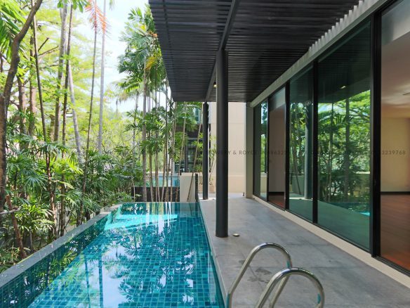 Modern four bedroom house with private pool for rent in ekkamai