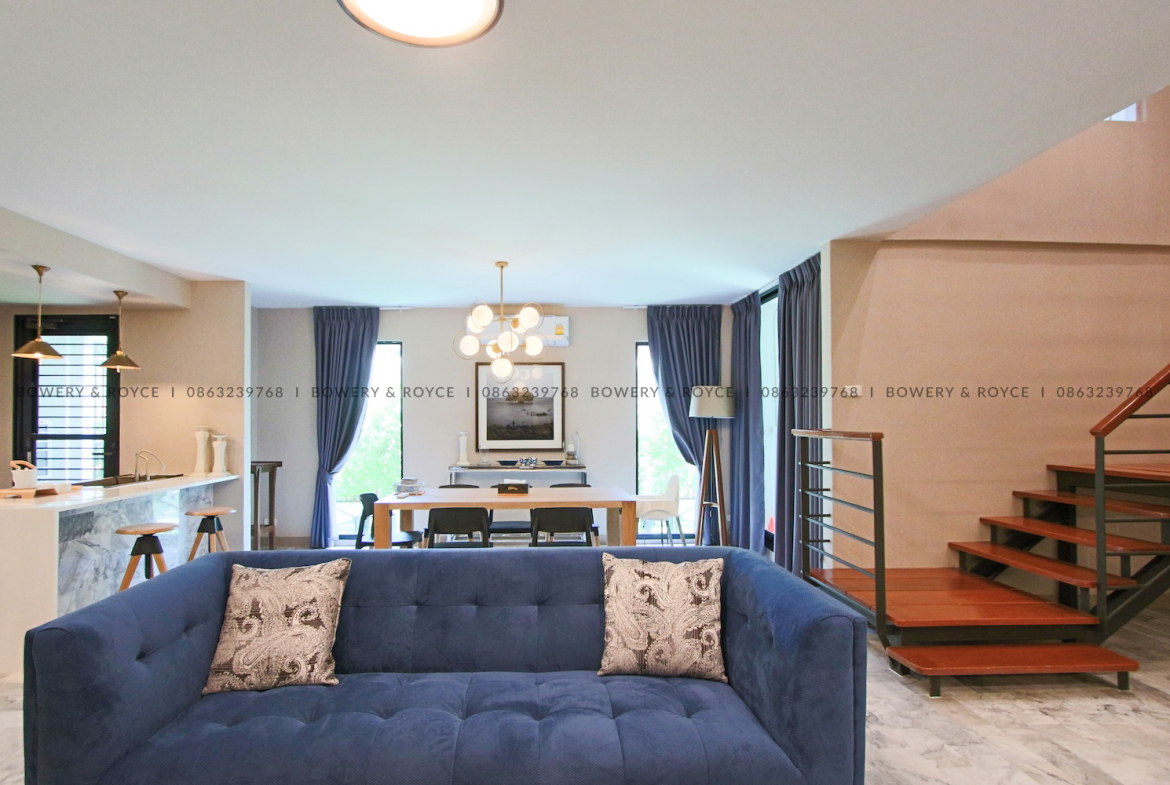 Modern Three Bedroom Duplex with Private Garden for Rent in Phrom Phong