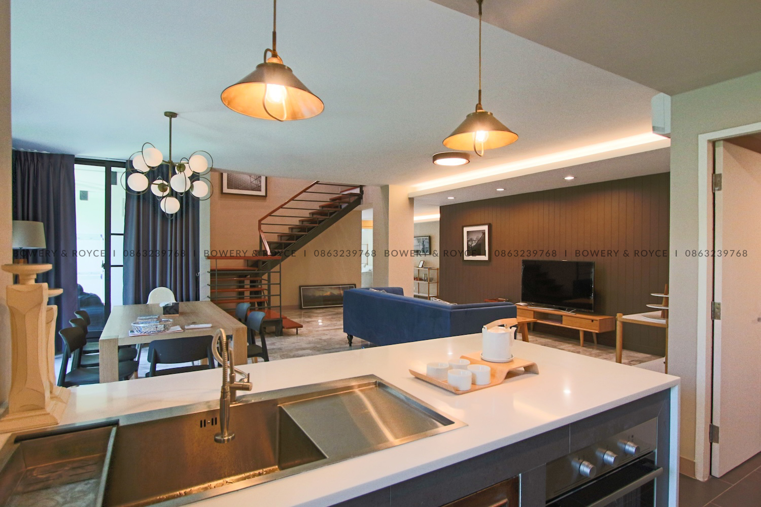 Modern Three Bedroom Duplex with Private Garden for Rent in Phrom Phong