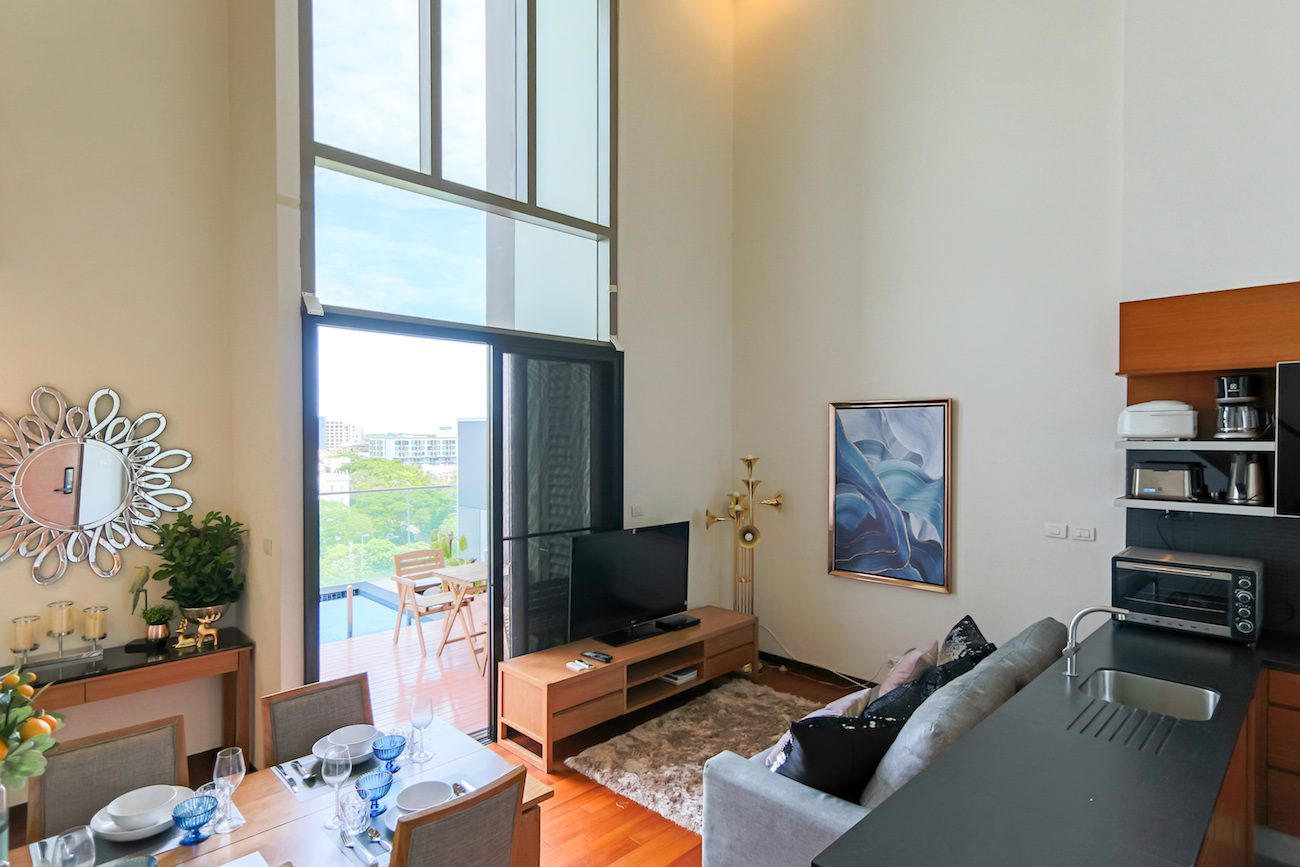 Modern Two Bedroom with Private Pool Condo for Rent in Thong Lor