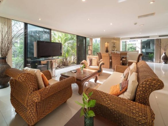 Beautiful three bedroom penthouse with private garden for sale in Phrom Phong