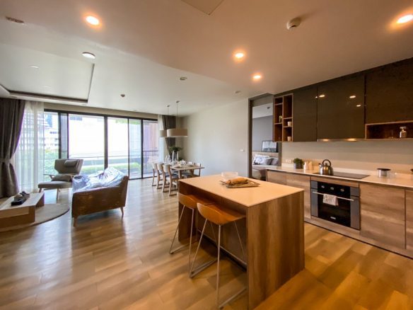 contemporary two bedroom condo for rent in Phrom Phong