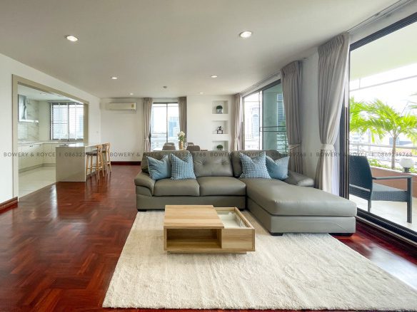 Large Terrace Two Bedroom Apartment for Rent in Thong Lor