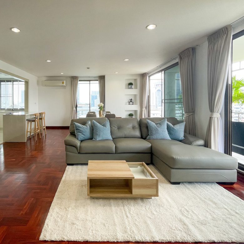 Large Terrace Two Bedroom Apartment for Rent in Thong Lor
