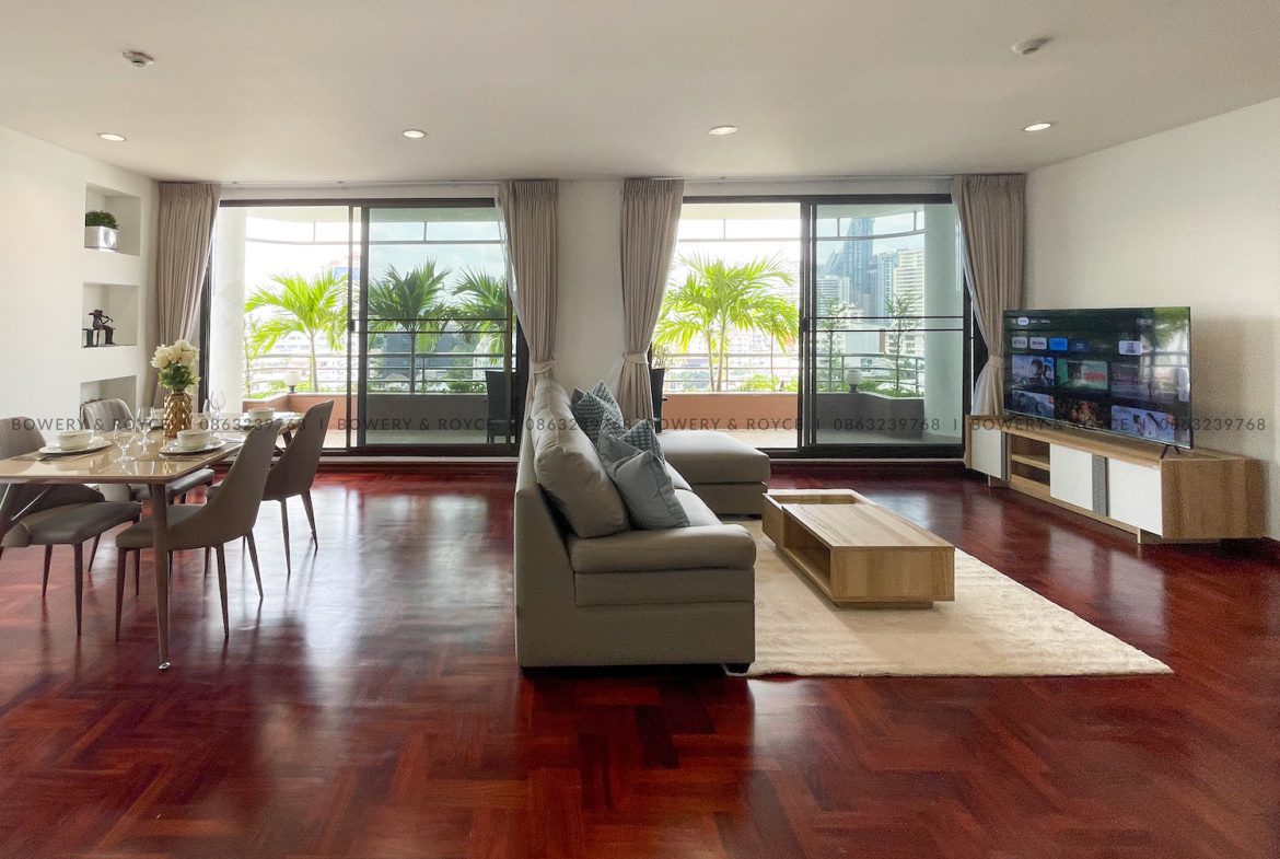Large Terrace Two Bedroom Apartment for Rent in Thong Lor