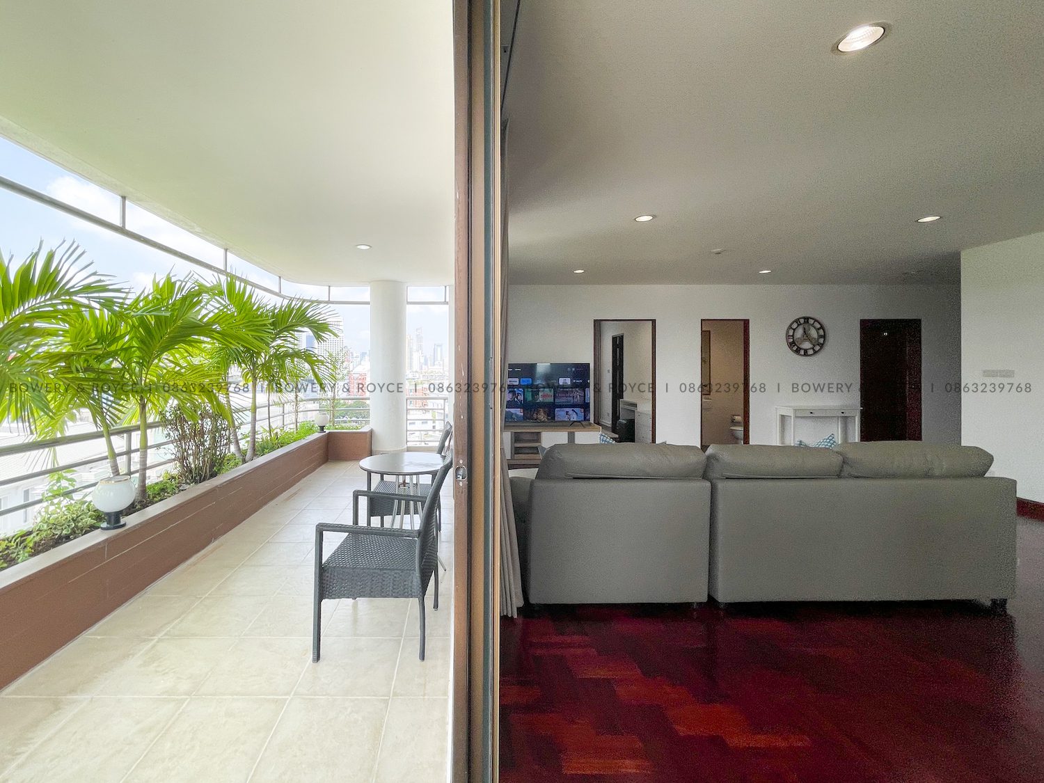 Large Terrace Two Bedroom Apartment for Rent in Thong Lor