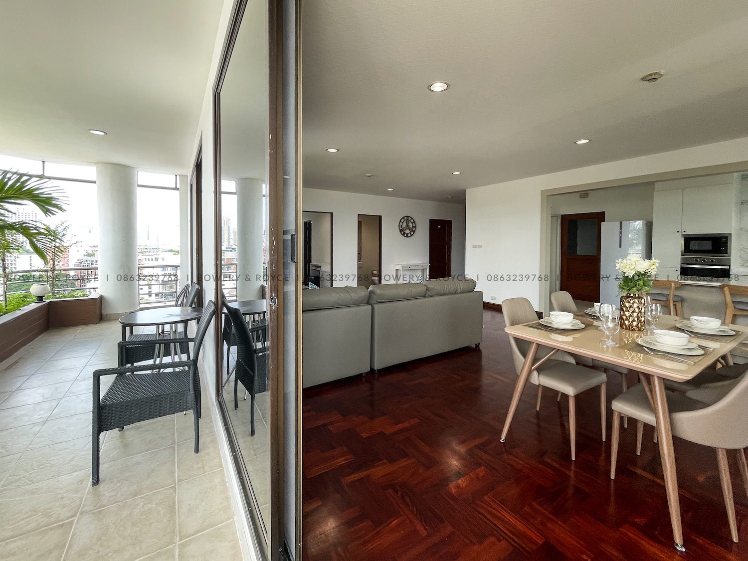 Large Terrace Two Bedroom Apartment for Rent in Thong Lor