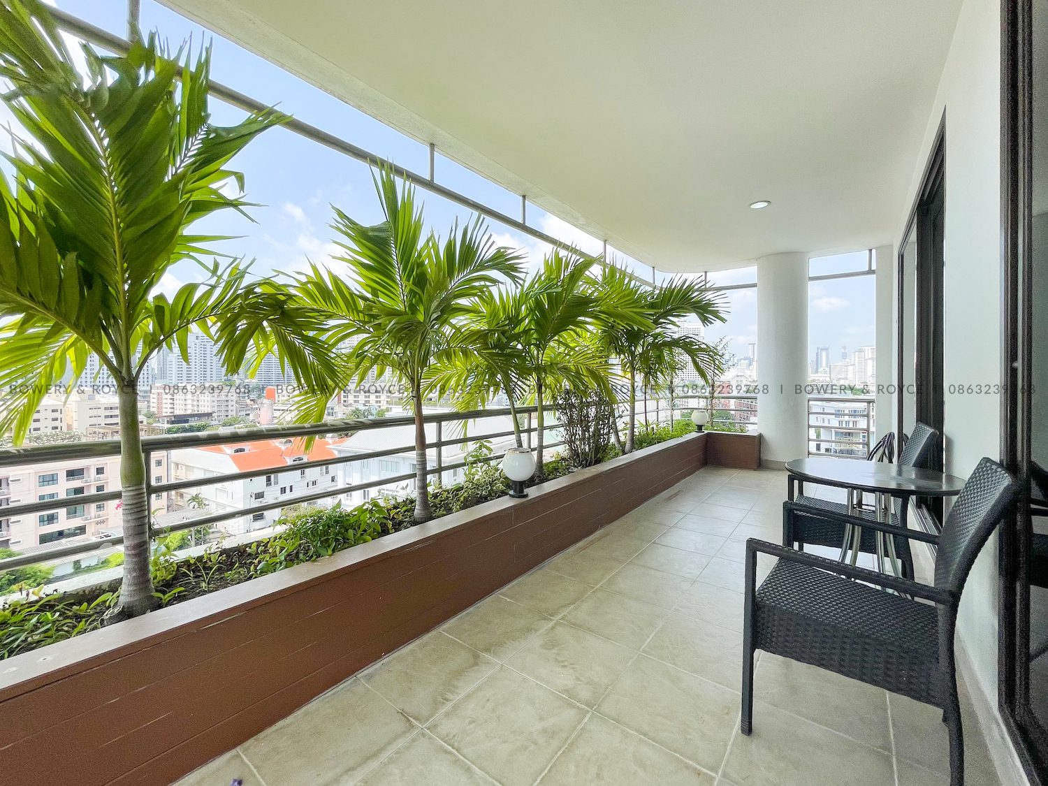 Large Terrace Two Bedroom Apartment for Rent in Thong Lor