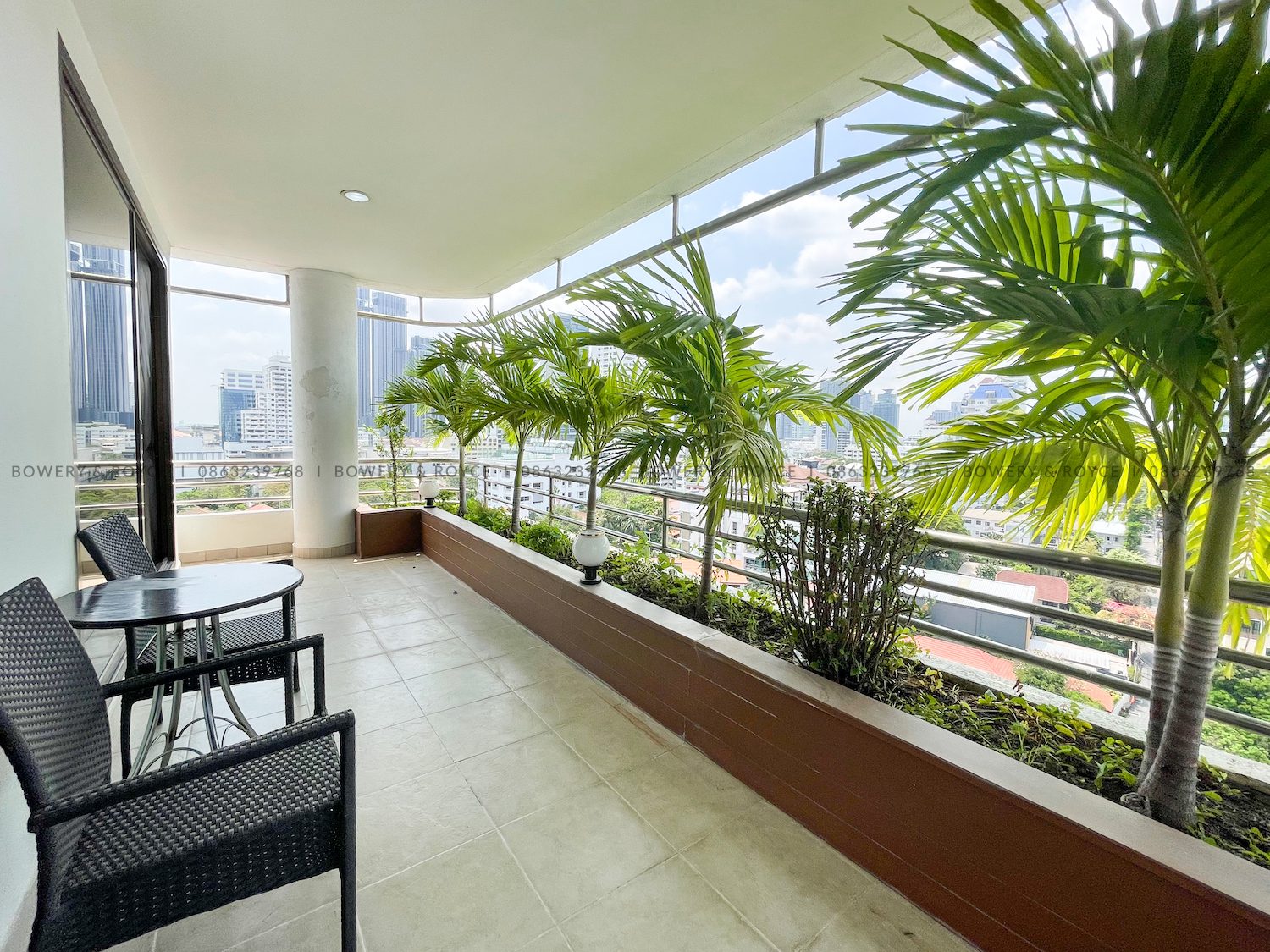 Large Terrace Two Bedroom Apartment for Rent in Thong Lor