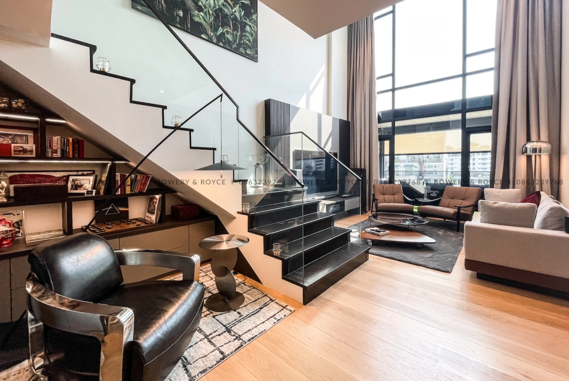 Exquisite Two Bedroom Plus Office Duplex Penthouse for Rent in Thong Lor
