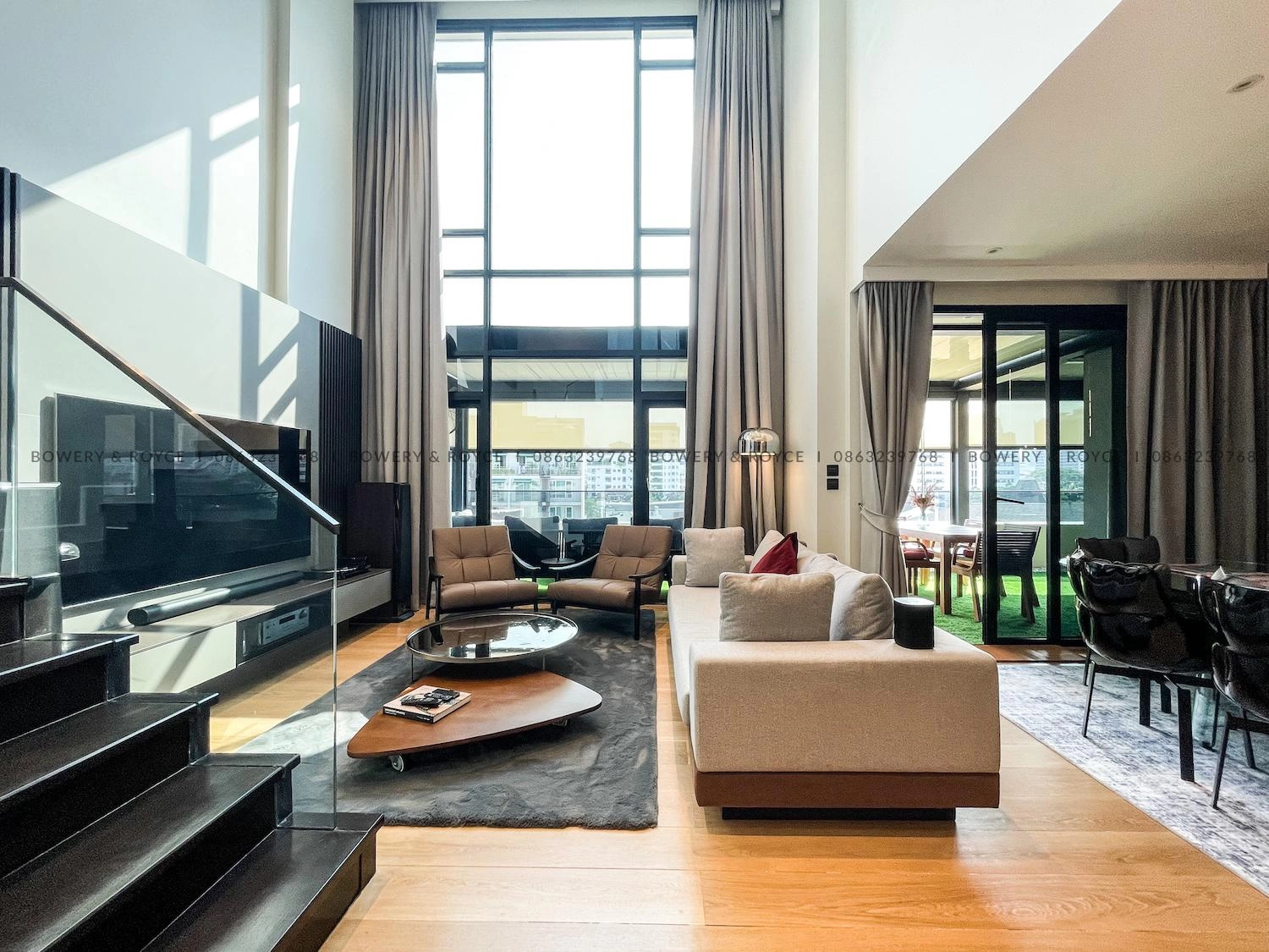 Exquisite Two Bedroom Plus Office Duplex Penthouse for Rent in Thong Lor