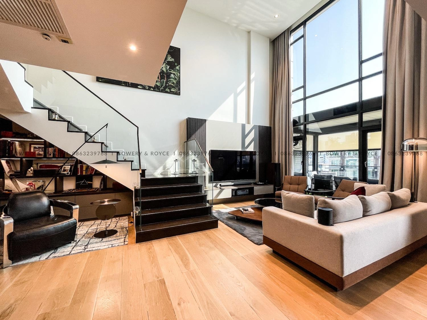 Exquisite Two Bedroom Plus Office Duplex Penthouse for Rent in Thong Lor