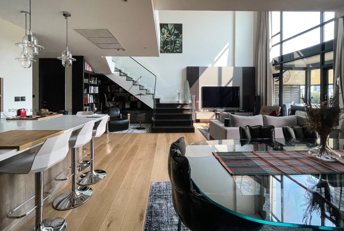 Exquisite Two Bedroom Plus Office Duplex Penthouse for Rent in Thong Lor