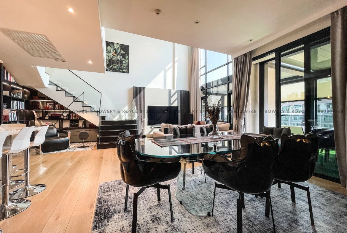 Exquisite Two Bedroom Plus Office Duplex Penthouse for Rent in Thong Lor