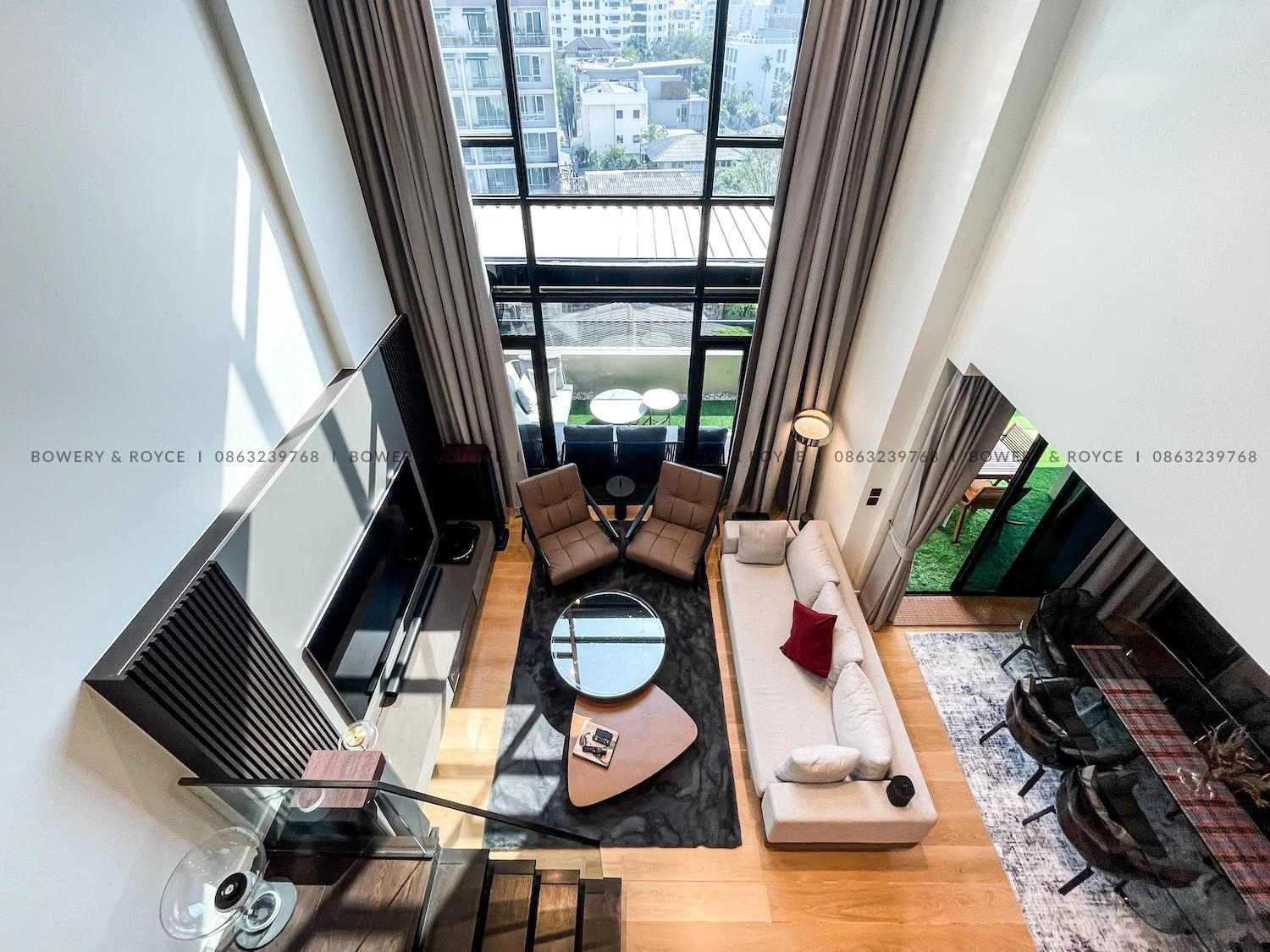 Exquisite Two Bedroom Plus Office Duplex Penthouse for Rent in Thong Lor