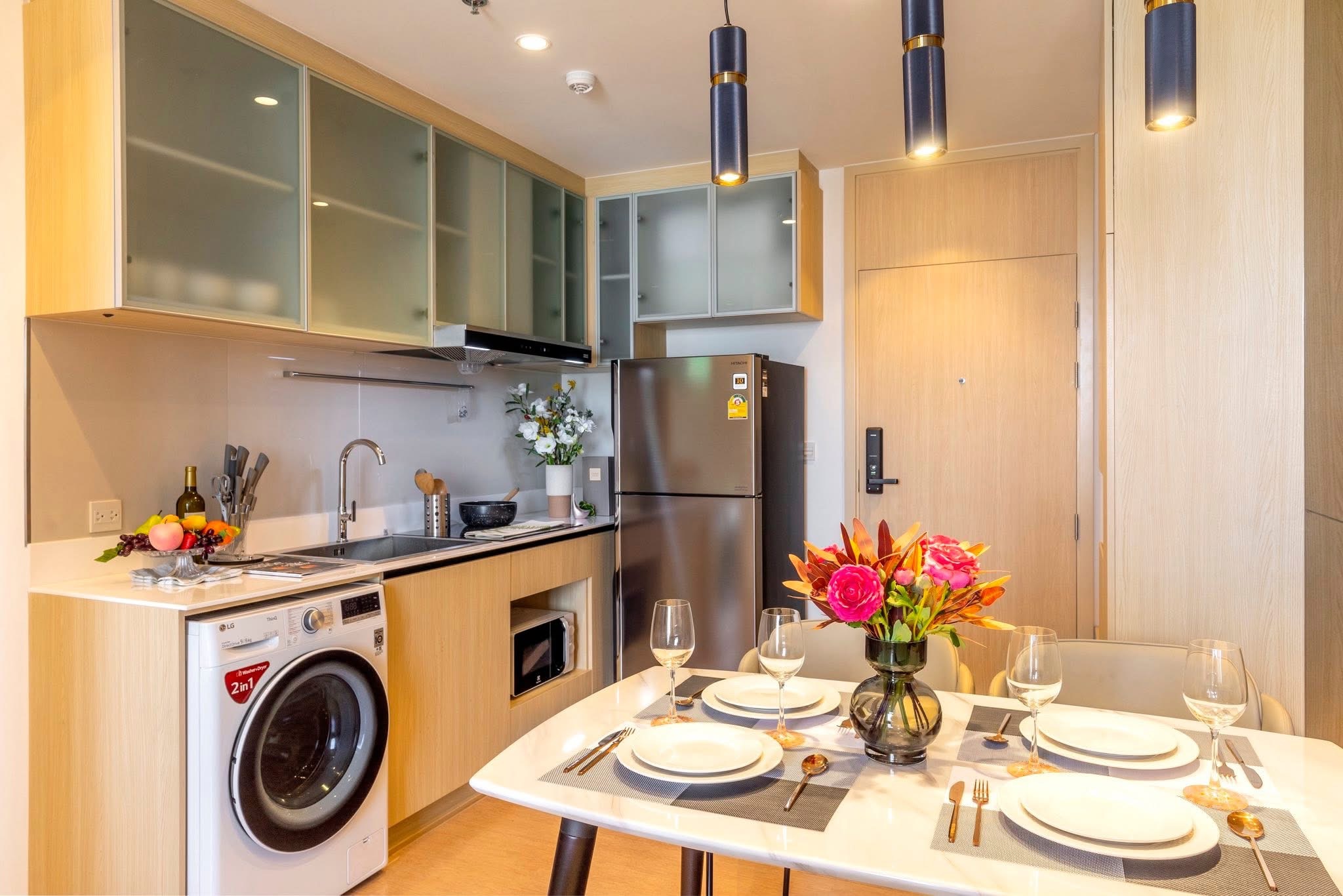 For rent: 2-bedroom, 2-bathroom condo at MARU Ekkamai 2, 55 sqm on the 12A floor. Pet-friendly. Fully furnished with luxury design. Rent: 55,000 THB (with pets) / 50,000 THB (no pets). Exceptional facilities.