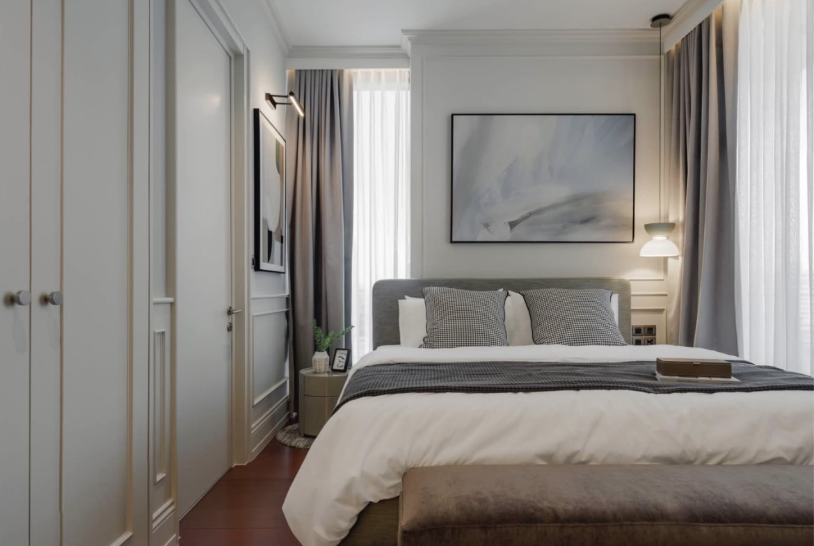 Ultra-luxury 2-bedroom condo for sale and rent at Khun by Yoo Thonglor 12. Fully furnished, newly decorated, 82 sqm with premium amenities, smart home features, and stunning east-facing city views.