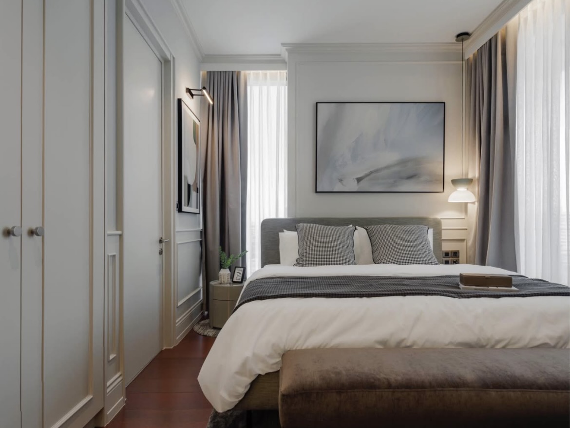 Ultra-luxury 2-bedroom condo for sale and rent at Khun by Yoo Thonglor 12. Fully furnished, newly decorated, 82 sqm with premium amenities, smart home features, and stunning east-facing city views.