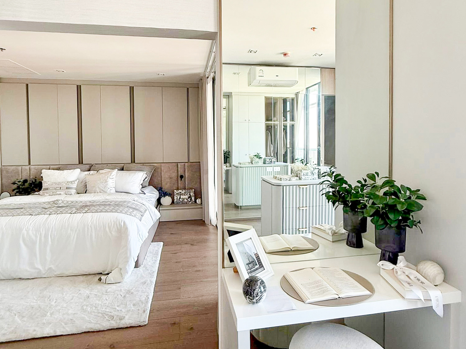 Luxury 2-bedroom duplex condo for sale at Park Origin Phrom Phong, 88 sqm on the 45th floor, fully furnished with exclusive Christian Dior decor. Stunning panoramic city views. Walk to BTS Phrom Phong and EmQuartier. Only 19.99 MB.