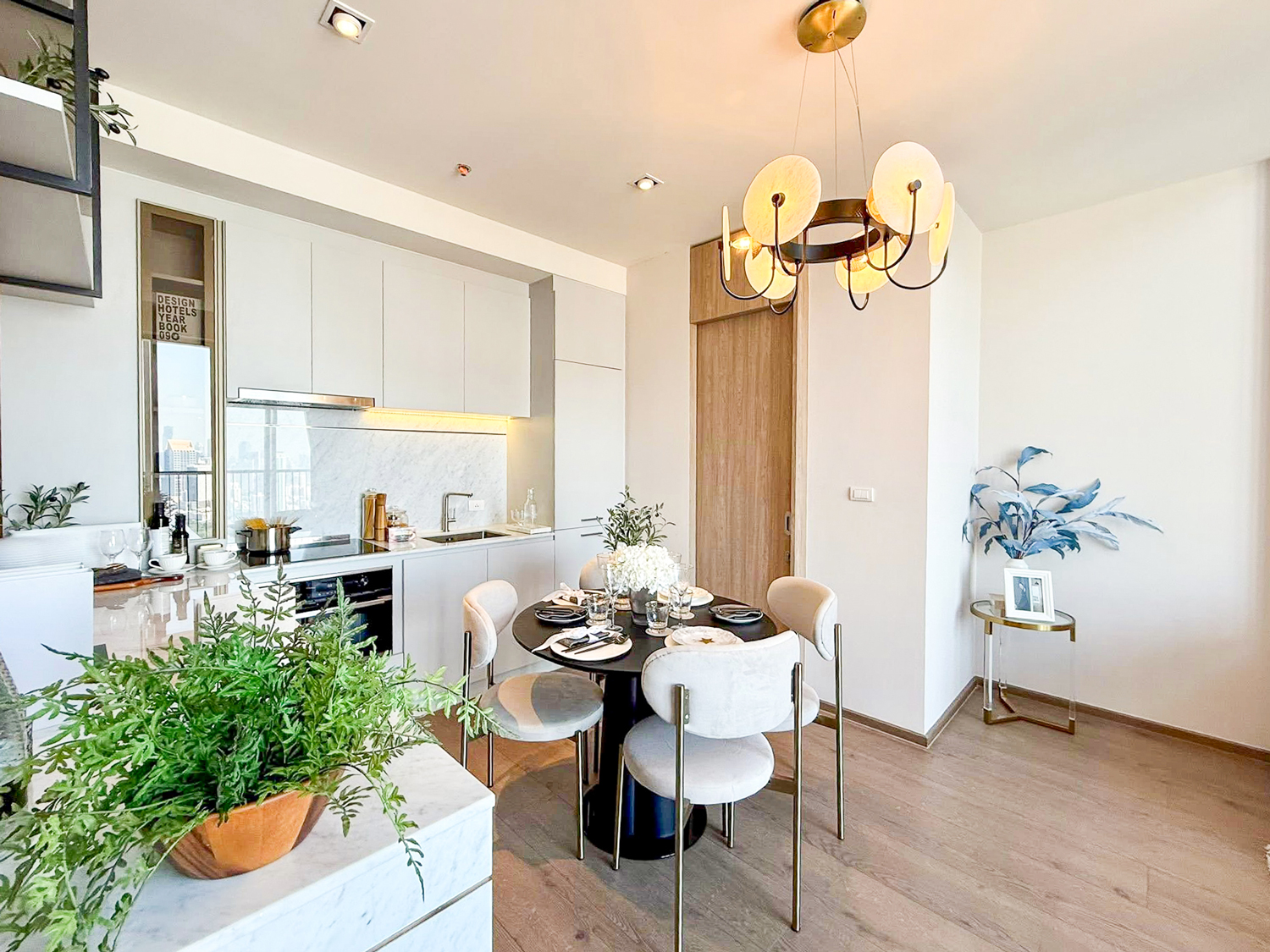 Luxury 2-bedroom duplex condo for sale at Park Origin Phrom Phong, 88 sqm on the 45th floor, fully furnished with exclusive Christian Dior decor. Stunning panoramic city views. Walk to BTS Phrom Phong and EmQuartier. Only 19.99 MB.
