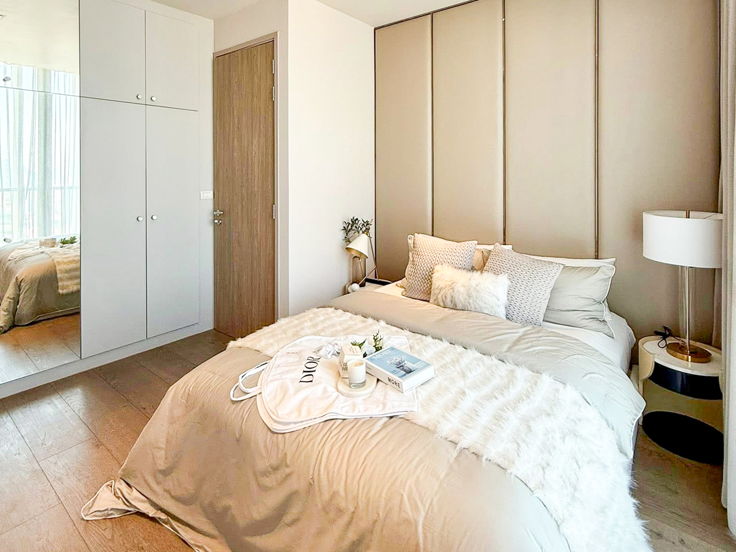Luxury 2-bedroom duplex condo for sale at Park Origin Phrom Phong, 88 sqm on the 45th floor, fully furnished with exclusive Christian Dior decor. Stunning panoramic city views. Walk to BTS Phrom Phong and EmQuartier. Only 19.99 MB.