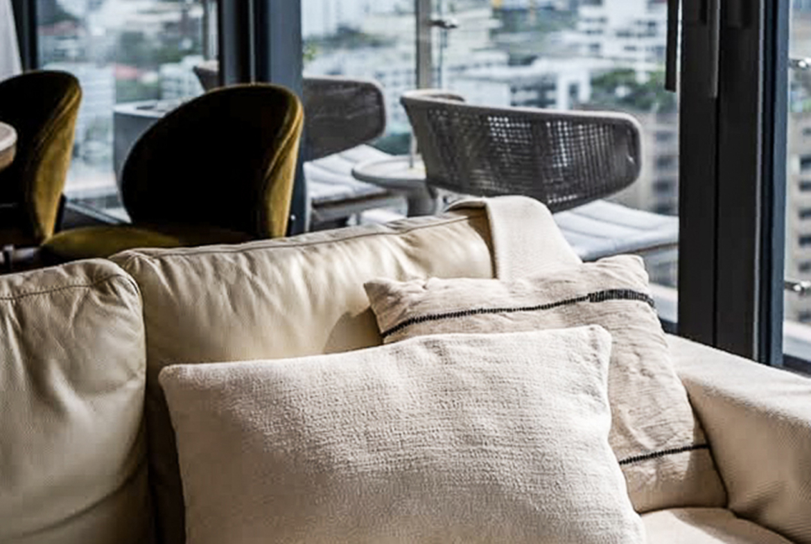 Luxury 3-bedroom corner condo for sale or rent at Khun by Yoo Thonglor 12. High floor, 149.5 sqm, marble kitchen, city views. Sale: 75MB, Rent: 275,000 THB/month. World-class facilities.