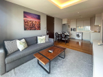 Modern 2-bedroom, 2-bathroom condo for rent in Sukhumvit 43, Phrom Phong. 76 sqm, 23rd floor, fully furnished with city views and great facilities. Rent at THB 60,000/month.