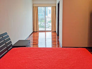 108 sqm 2-bedroom condo for rent on Sukhumvit 55. Fully furnished, high floor, modern kitchen, city view, 50,000 THB/month with full facilities.