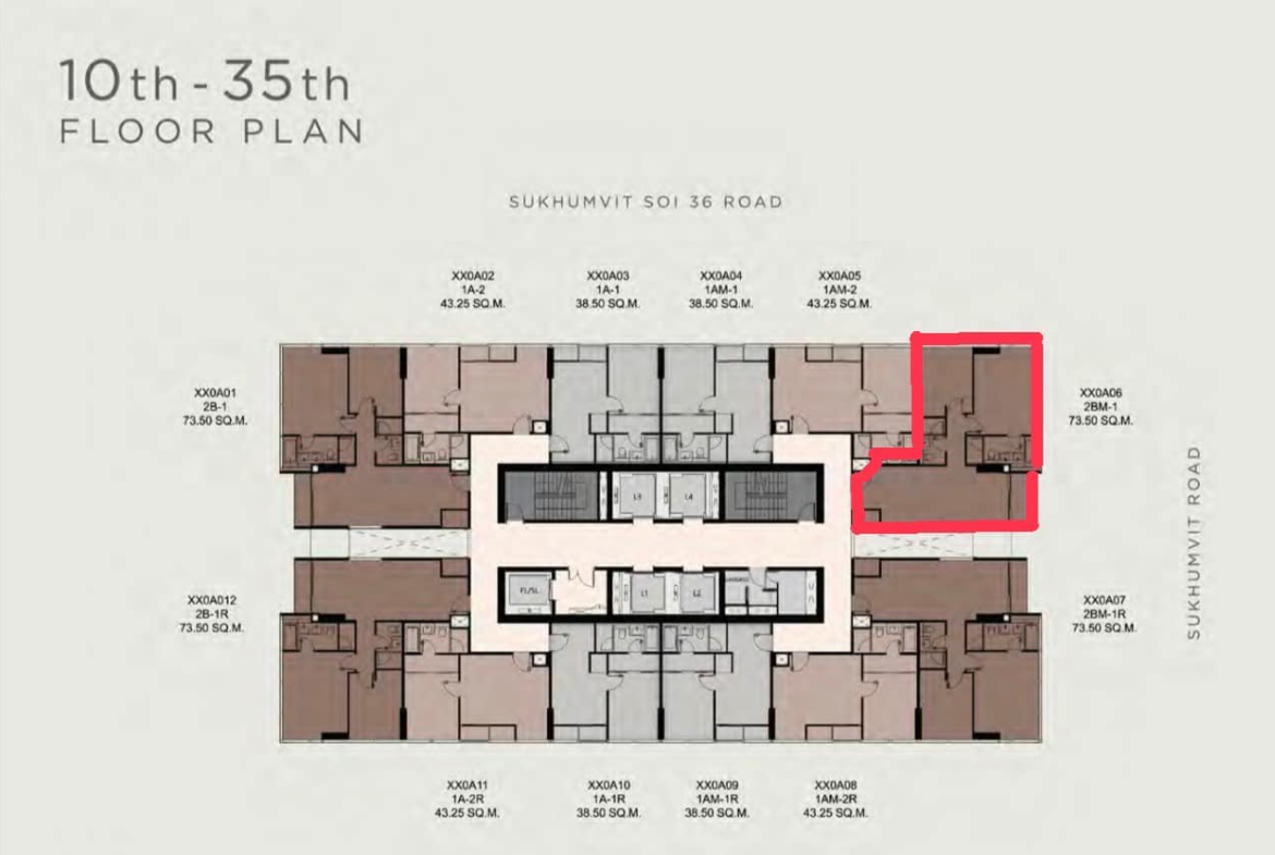 For sale: 2BR, 2BA 73.5 sqm modern luxury condo on the 32nd floor at The ESSE Sukhumvit 36, fully furnished with premium amenities. Next to BTS Thonglor. Price: THB 23.5M.