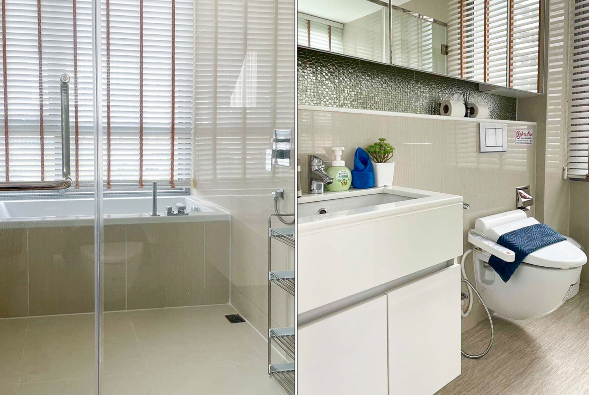Modern fully furnished 2-bedroom corner condo at H Condo Sukhumvit 43 for rent or sale. 60 sqm, bathtub, full kitchen, BTS shuttle, near EmQuartier & Phrom Phong.