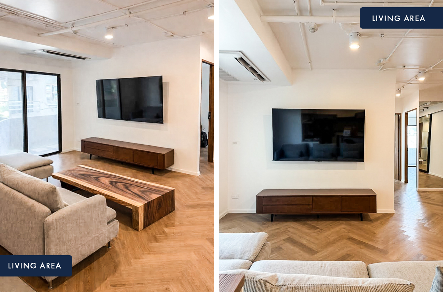 Spacious renovated 3 bedroom condo for rent at Richmond Palace Sukhumvit 43. 143 sqm loft style residence with large balcony near BTS Phrom Phong.